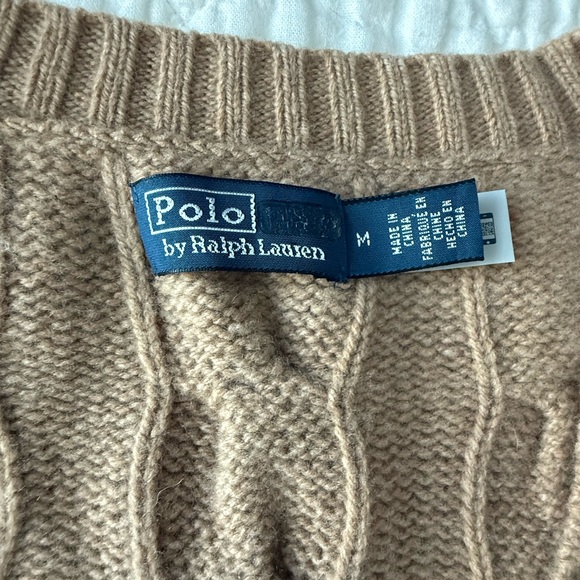 Ralph Lauren Camel V-Neck Cable Sweater - Picture 4 of 10